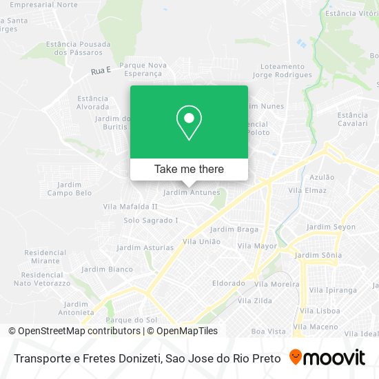 Transporte e Fretes Donizeti map