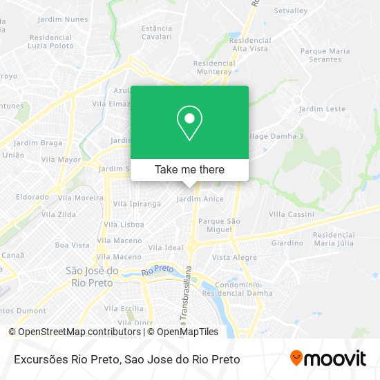 Excursões Rio Preto map