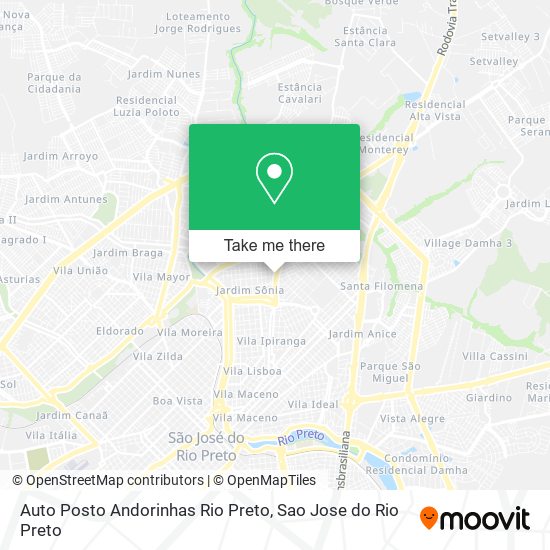 Auto Posto Andorinhas Rio Preto map