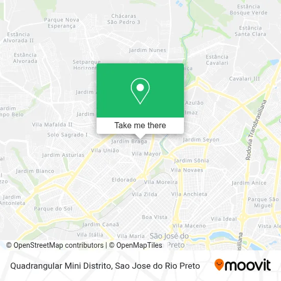 Quadrangular Mini Distrito map