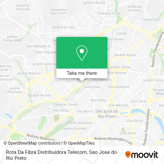 Rota Da Fibra Distribuidora Telecom map