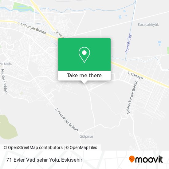 71 Evler Vadişehir Yolu map