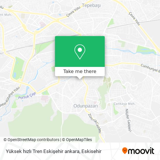 Yüksek hızlı Tren Eskişehir ankara map