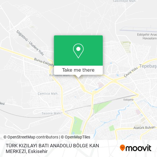 TÜRK KIZILAYI BATI ANADOLU BÖLGE KAN MERKEZİ map