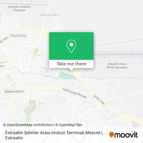 Eskişehir Şehirler Arası otobüs Terminali Mescid-i map
