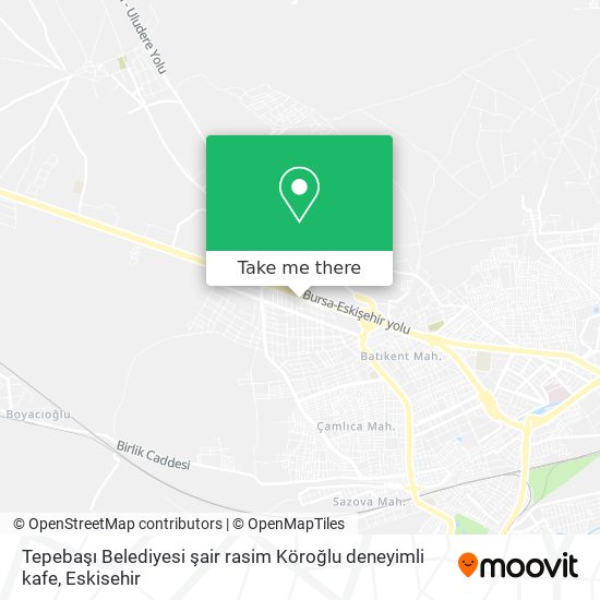 Tepebaşı Belediyesi şair rasim Köroğlu deneyimli kafe map