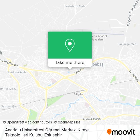 Anadolu Üniversitesi Öğrenci Merkezi Kimya Teknolojileri Kulübü map