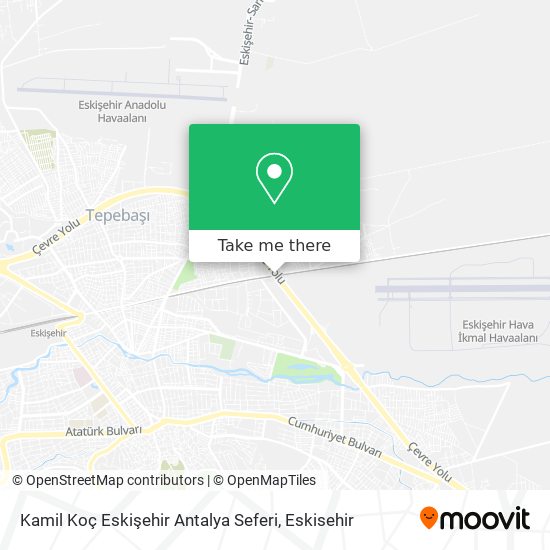Kamil Koç Eskişehir Antalya Seferi map
