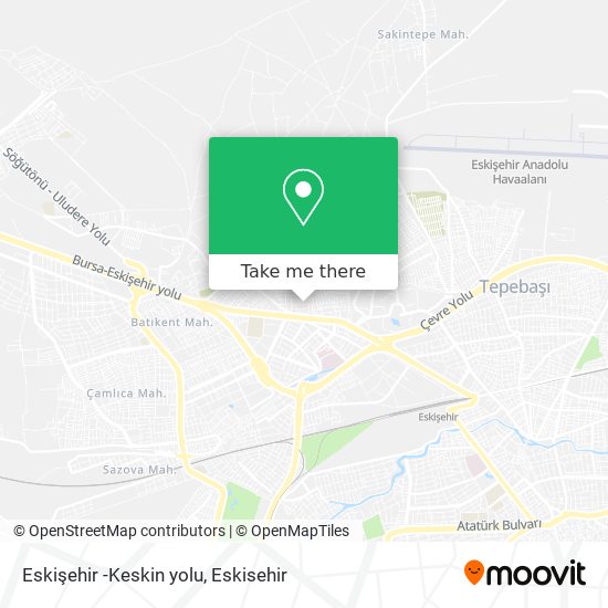 Eskişehir -Keskin yolu map
