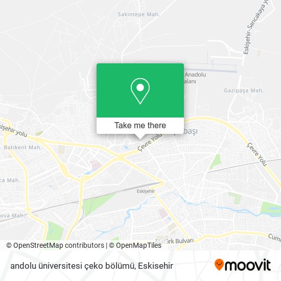 andolu üniversitesi çeko bölümü map