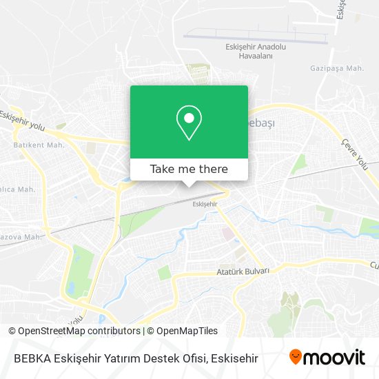 BEBKA Eskişehir Yatırım Destek Ofisi map