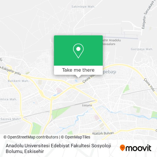 Anadolu Universitesi Edebiyat Fakultesi Sosyoloji Bolumu map