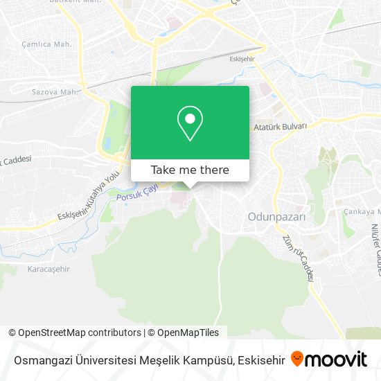 Osmangazi Üniversitesi Meşelik Kampüsü map