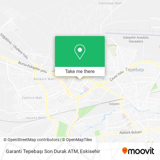 Garanti Tepebaşı Son Durak ATM map