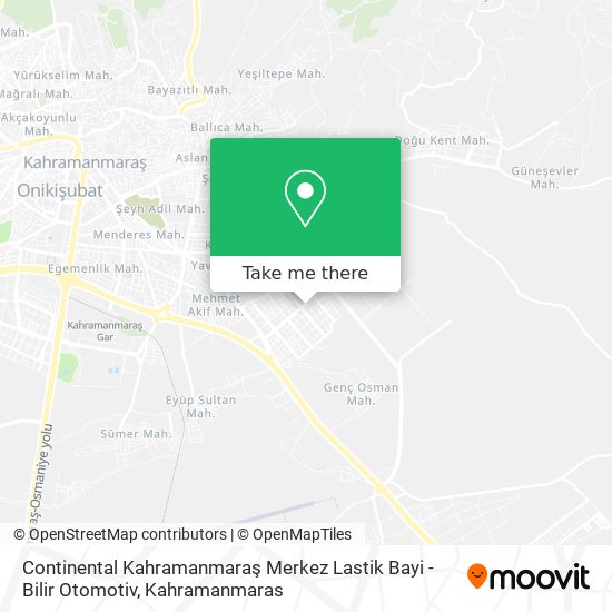 Continental Kahramanmaraş Merkez Lastik Bayi - Bilir Otomotiv map
