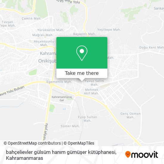 bahçelievler gülsüm hanım gümüşer kütüphanesi map