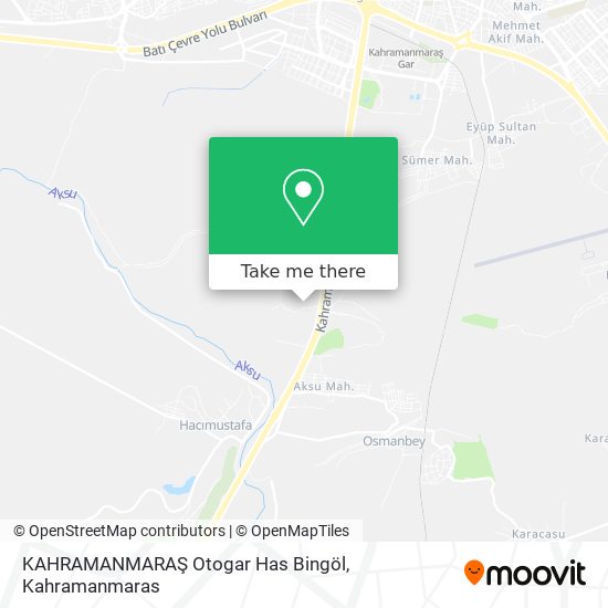 KAHRAMANMARAŞ Otogar Has Bingöl map