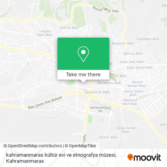 kahramanmaras kültür evi ve etnografya müzesi map