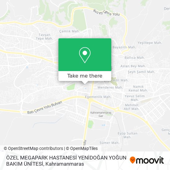 ÖZEL MEGAPARK HASTANESİ YENİDOĞAN YOĞUN BAKIM ÜNİTESİ map