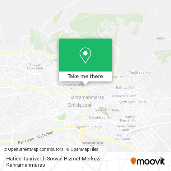 Hatice Tanriverdi Sosyal Hizmet Merkezi map