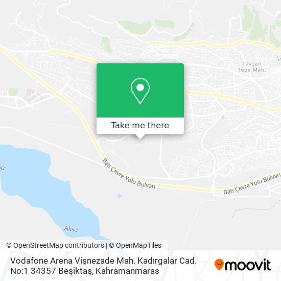Vodafone Arena Vişnezade Mah. Kadırgalar Cad. No:1 34357 Beşiktaş map