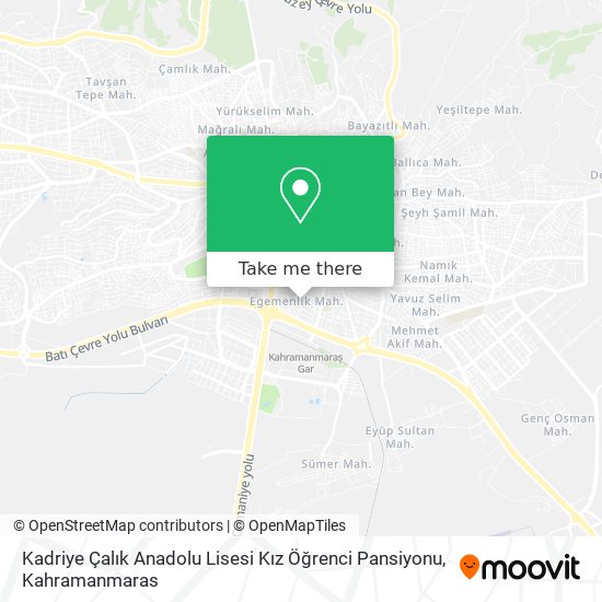 Kadriye Çalık Anadolu Lisesi Kız Öğrenci Pansiyonu map