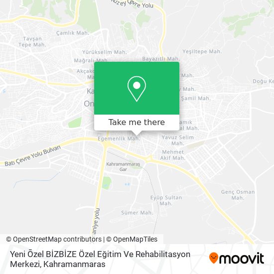 Yeni Ōzel BİZBİZE Özel Eğitim Ve Rehabilitasyon Merkezi map