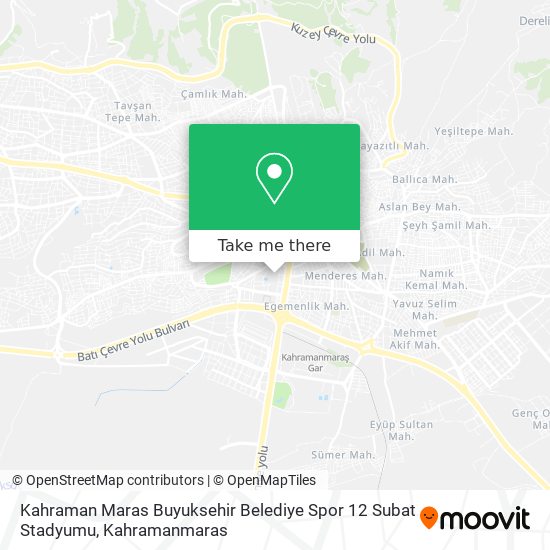 Kahraman Maras Buyuksehir Belediye Spor 12 Subat Stadyumu map