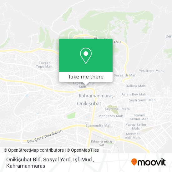 Onikişubat Bld. Sosyal Yard. İşl. Müd. map