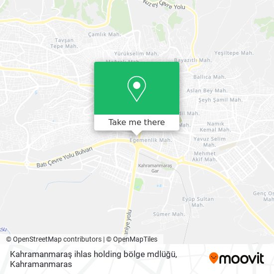 Kahramanmaraş ihlas holding  bölge mdlüğü map