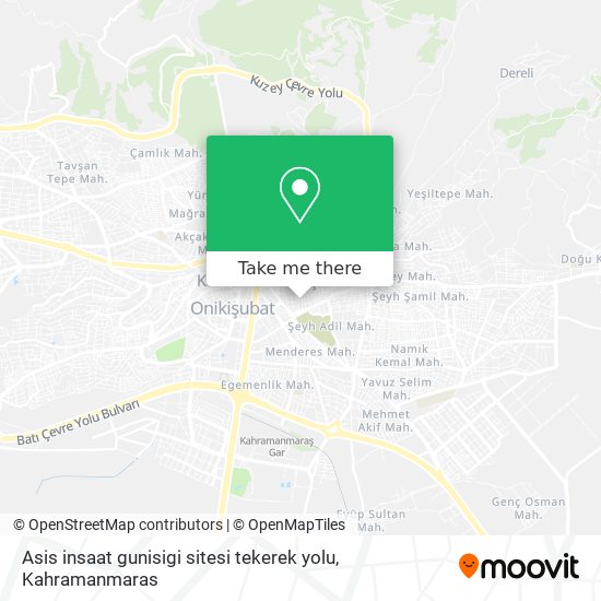 Asis insaat gunisigi sitesi tekerek yolu map