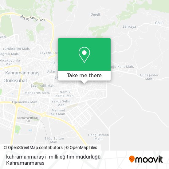 kahramanmaraş il milli eğitim müdürlüğü map