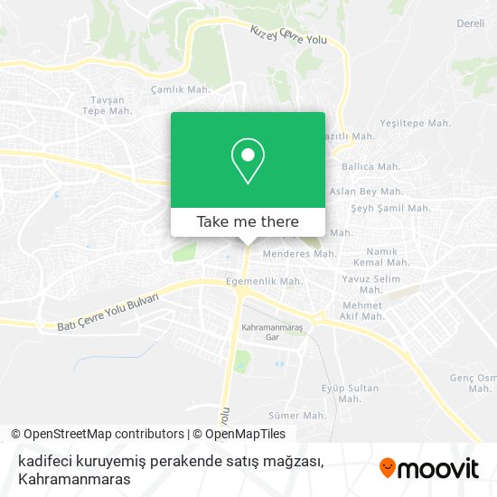 kadifeci kuruyemiş perakende satış mağzası map