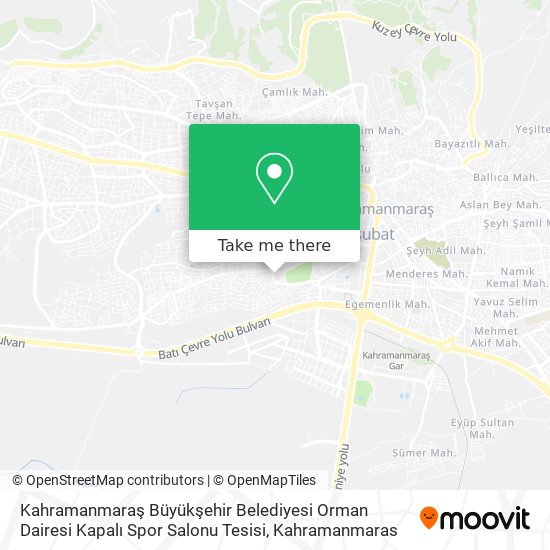 Kahramanmaraş Büyükşehir Belediyesi Orman Dairesi Kapalı Spor Salonu Tesisi map