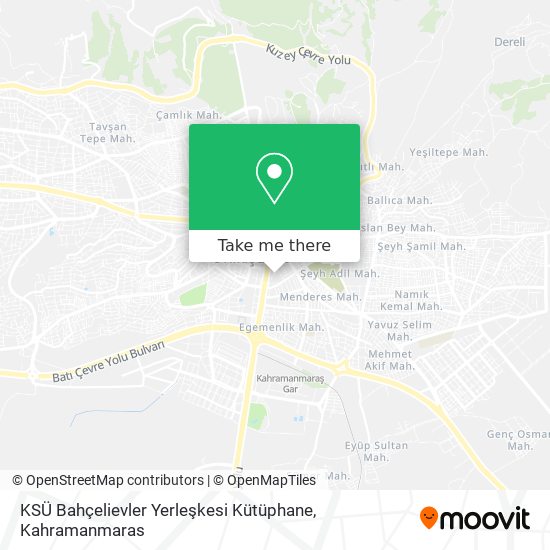 KSÜ Bahçelievler Yerleşkesi Kütüphane map