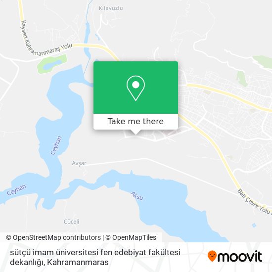 sütçü imam üniversitesi fen edebiyat fakültesi dekanlığı map