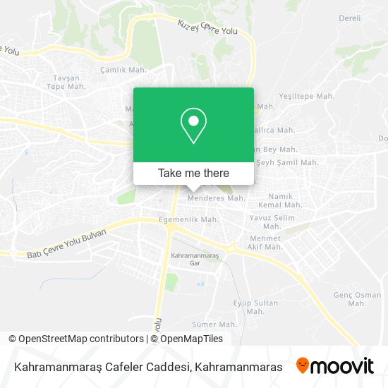 Kahramanmaraş Cafeler Caddesi map