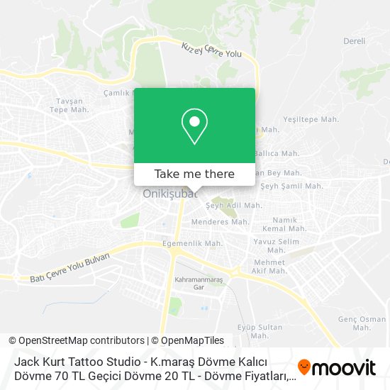 Jack Kurt Tattoo Studio - K.maraş Dövme Kalıcı Dövme 70 TL Geçici Dövme 20 TL - Dövme Fiyatları map