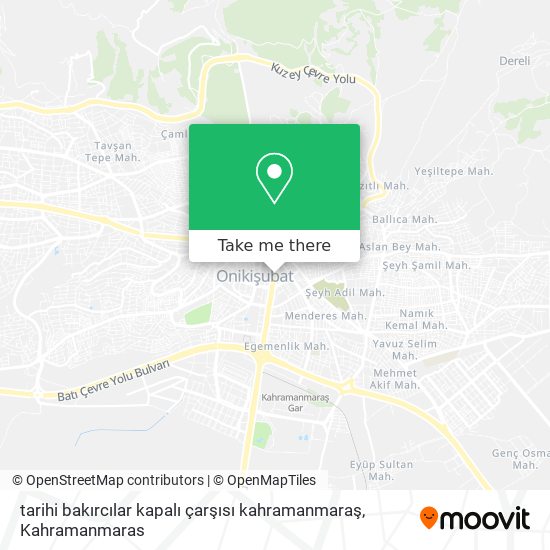 tarihi bakırcılar kapalı çarşısı kahramanmaraş map