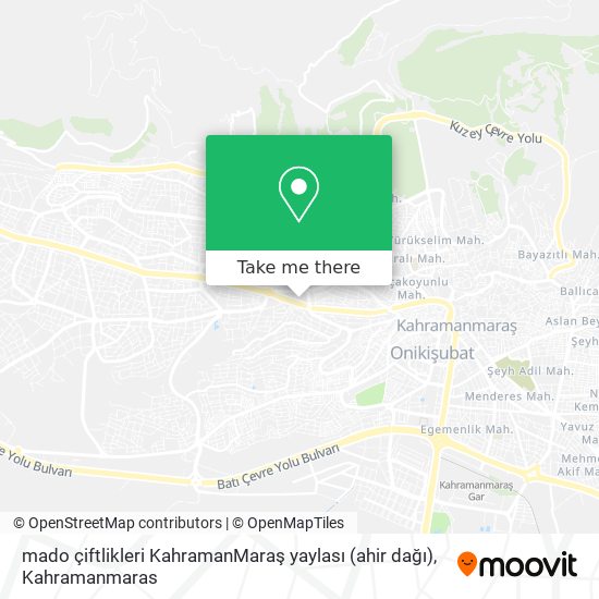 mado çiftlikleri KahramanMaraş yaylası (ahir dağı) map