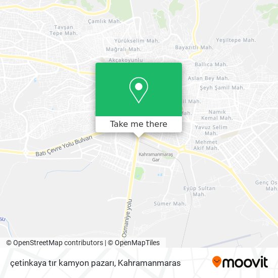 çetinkaya tır kamyon pazarı map