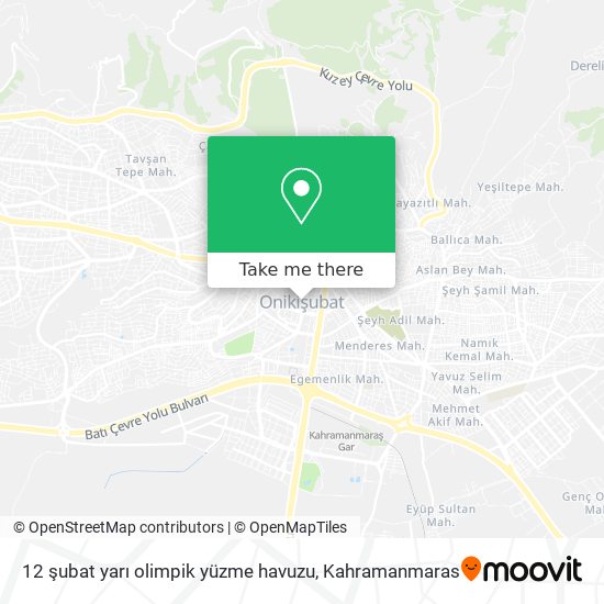 12 şubat yarı olimpik yüzme havuzu map