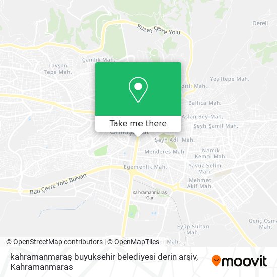 kahramanmaraş buyuksehir belediyesi  derin arşiv map