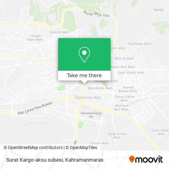 how to get to surat kargo aksu subesi in karamanmaras merkezi by bus