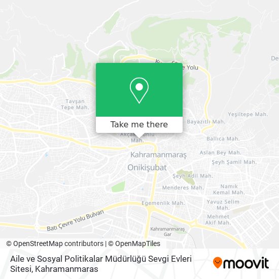 Aile ve Sosyal Politikalar Müdürlüğü Sevgi Evleri Sitesi map