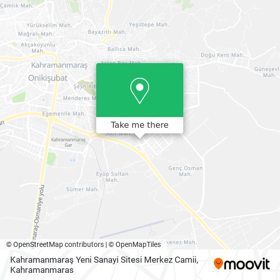 Kahramanmaraş Yeni Sanayi Sitesi Merkez Camii map