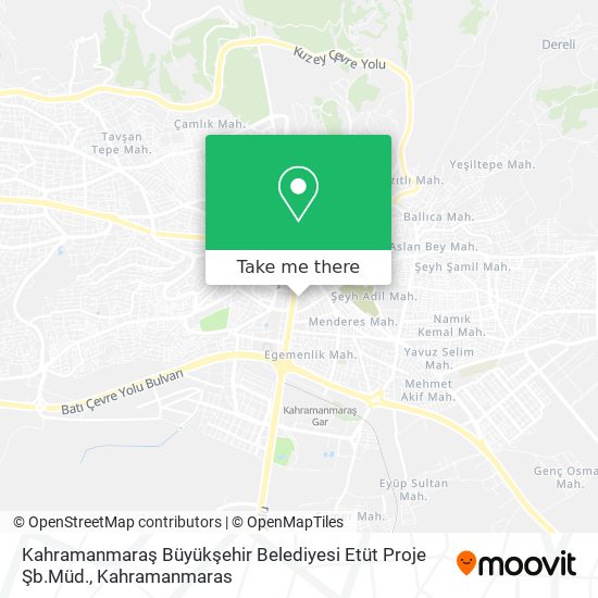 Kahramanmaraş Büyükşehir Belediyesi Etüt Proje Şb.Müd. map