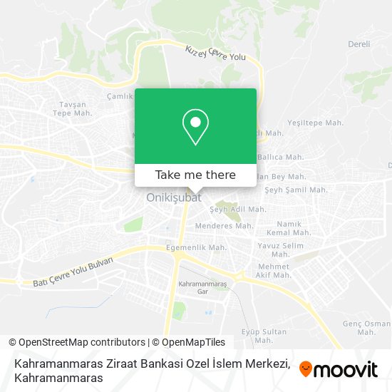 Kahramanmaras Ziraat Bankasi Ozel İslem Merkezi map