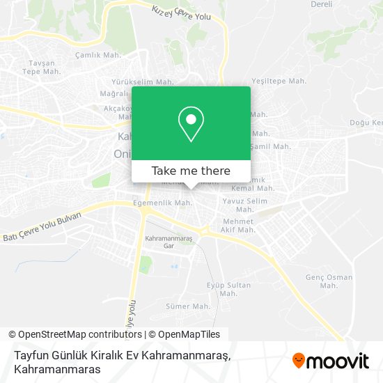 Tayfun Günlük Kiralık Ev Kahramanmaraş map