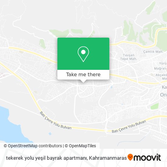 tekerek yolu  yeşil bayrak apartmanı map